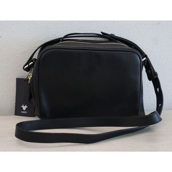 Kiko 752-1 Women's Black Genuine Leather Boxed Zip-Around Crossbody Handbag - Picture 8 of 8